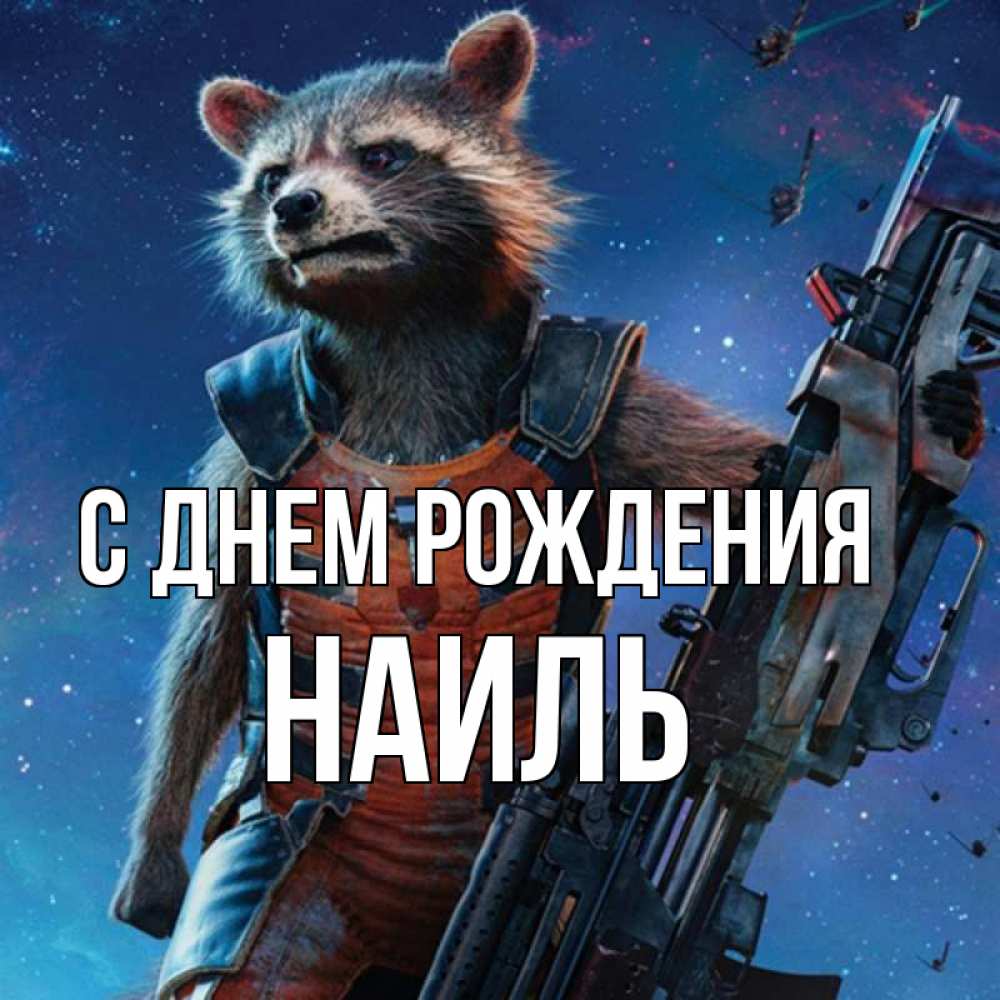 Открытка на каждый день с именем, Наиль С днем рождения реактивный Рокета Прикольная открытка с пожеланием онлайн скачать бесплатно 