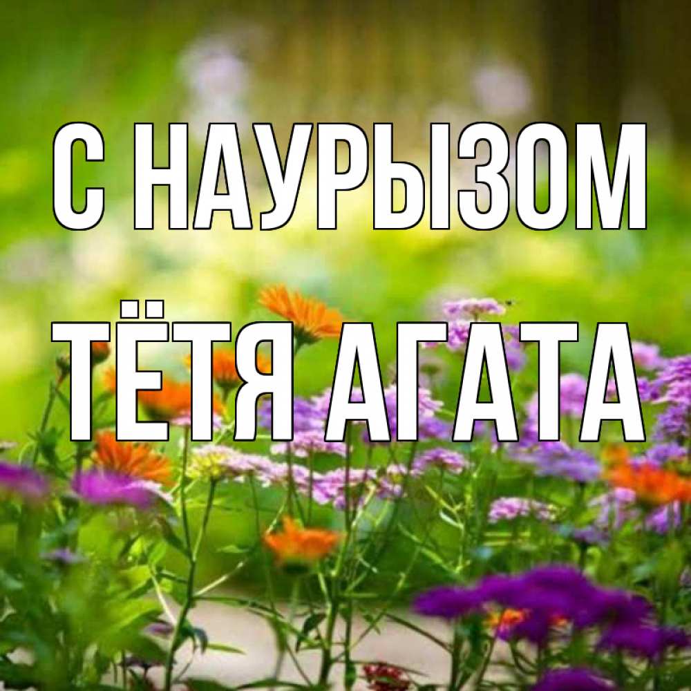 Открытка на каждый день с именем, Тётя-Агата С наурызом цветы Прикольная открытка с пожеланием онлайн скачать бесплатно 