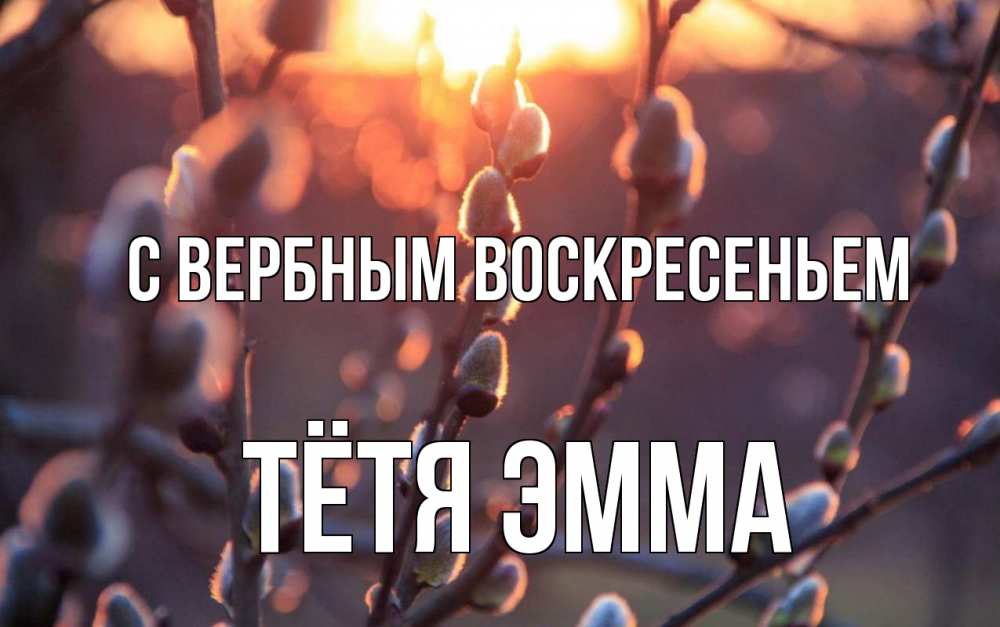 Открытка на каждый день с именем, Тётя-Эмма С вербным воскресеньем верба Прикольная открытка с пожеланием онлайн скачать бесплатно 