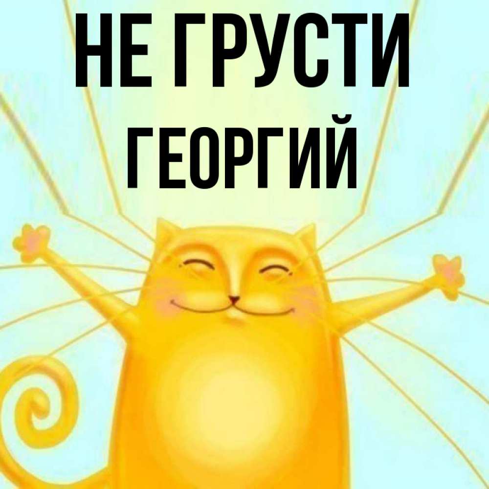 Открытка на каждый день с именем, Георгий Не грусти обнимашки усатые Прикольная открытка с пожеланием онлайн скачать бесплатно 