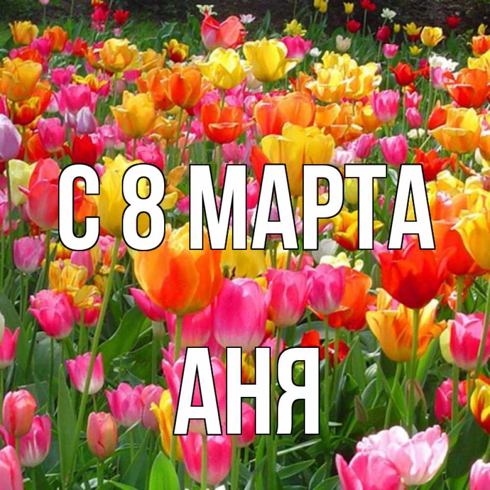 Открытка на каждый день с именем, АНЯ С 8 марта на международный женский день Прикольная открытка с пожеланием онлайн скачать бесплатно 