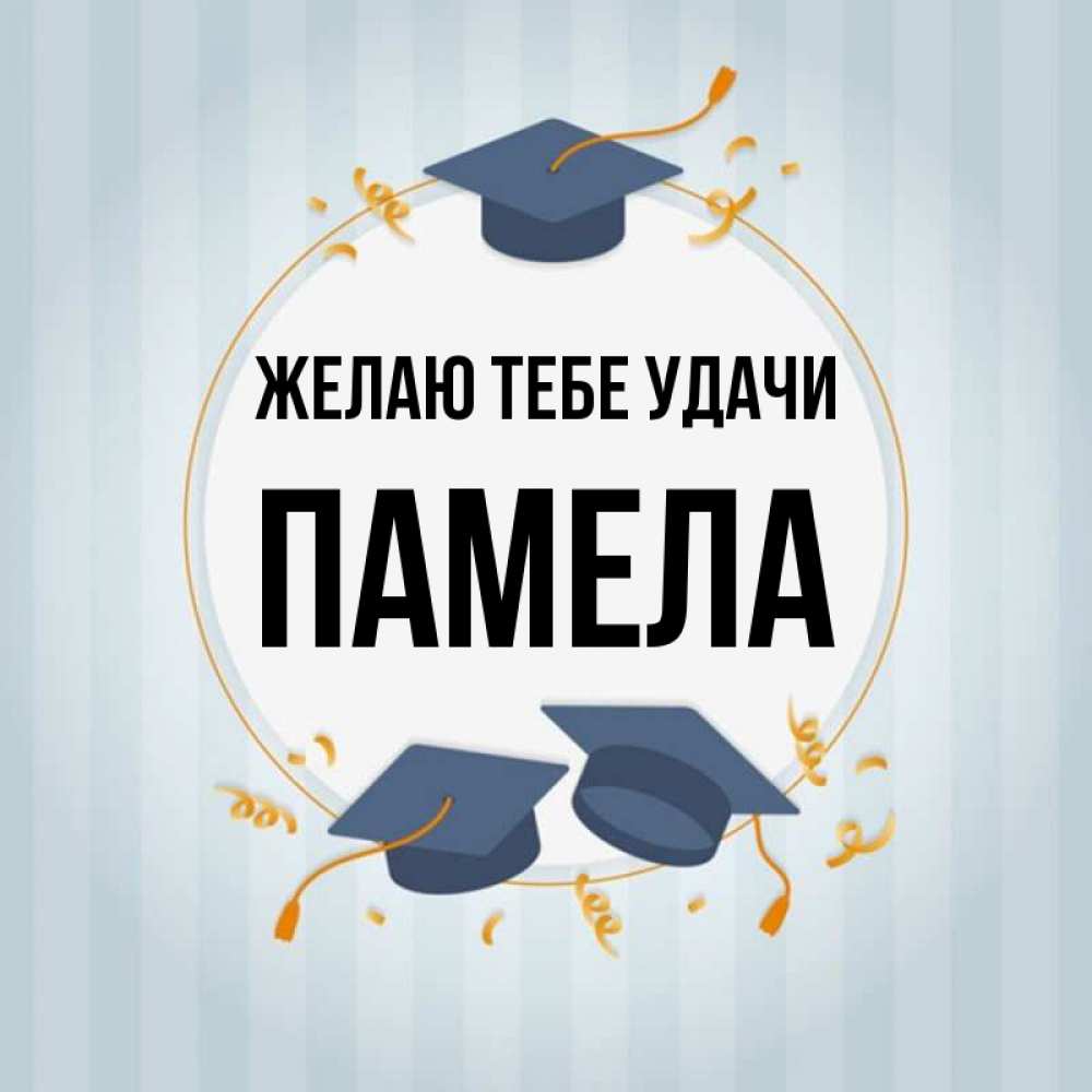 Открытка на каждый день с именем, Памела Желаю тебе удачи для студентов Прикольная открытка с пожеланием онлайн скачать бесплатно 