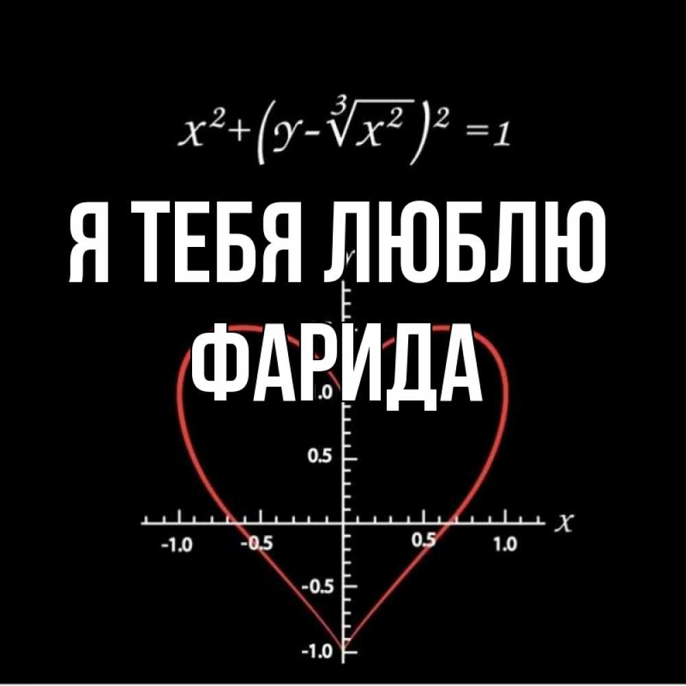 Открытка на каждый день с именем, Фарида Я тебя люблю сердечная формула Прикольная открытка с пожеланием онлайн скачать бесплатно 