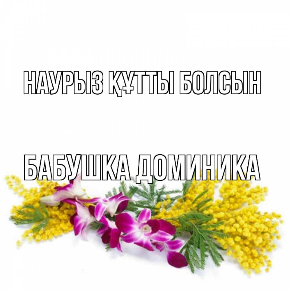 Открытка на каждый день с именем, Бабушка-Доминика Наурыз құтты болсын открытка  наурыз с цветами  1 Прикольная открытка с пожеланием онлайн скачать бесплатно 