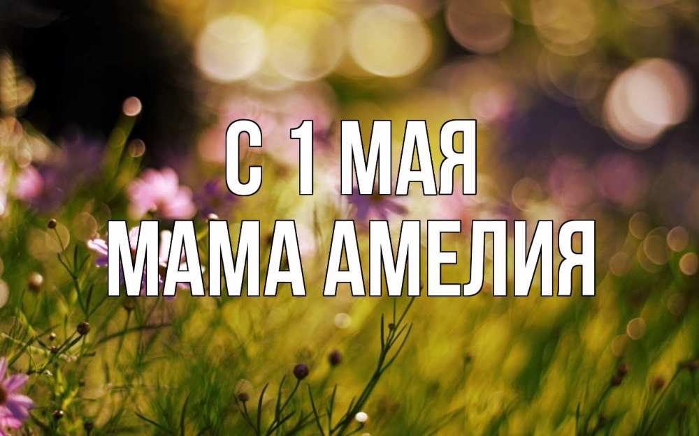 Открытка на каждый день с именем, Мама-Амелия С 1 мая С 1 мая Прикольная открытка с пожеланием онлайн скачать бесплатно 