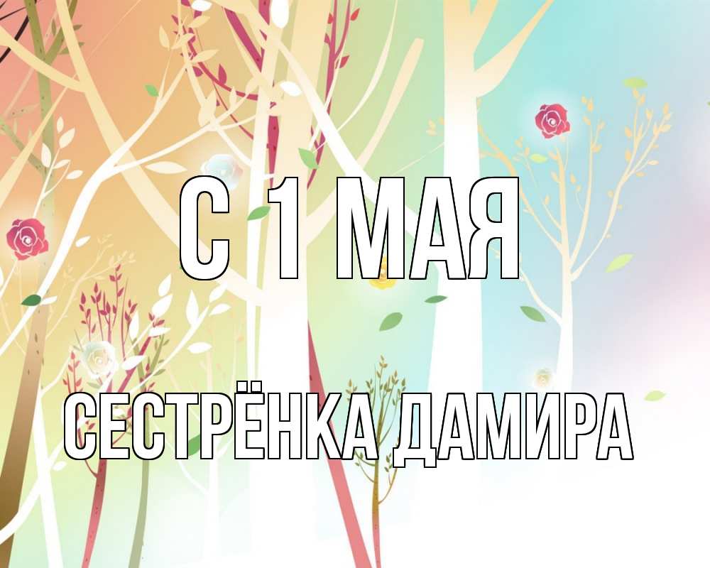 Открытка на каждый день с именем, Сестрёнка-Дамира С 1 мая С 1 мая 1 Прикольная открытка с пожеланием онлайн скачать бесплатно 