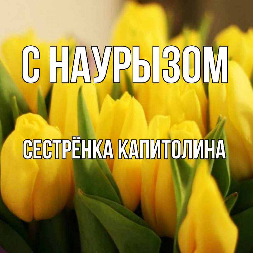 Открытка на каждый день с именем, Сестрёнка-Капитолина С наурызом цветы Прикольная открытка с пожеланием онлайн скачать бесплатно 