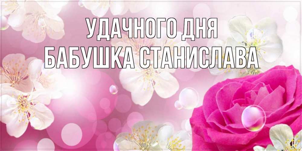 Открытка на каждый день с именем, Бабушка-Станислава Удачного дня красивые цветы Прикольная открытка с пожеланием онлайн скачать бесплатно 