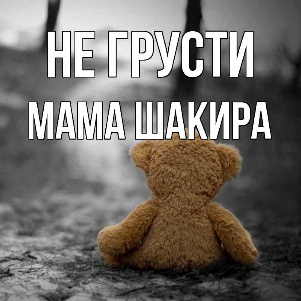 Открытка на каждый день с именем, Мама-Шакира Не грусти медведь со спин Прикольная открытка с пожеланием онлайн скачать бесплатно 