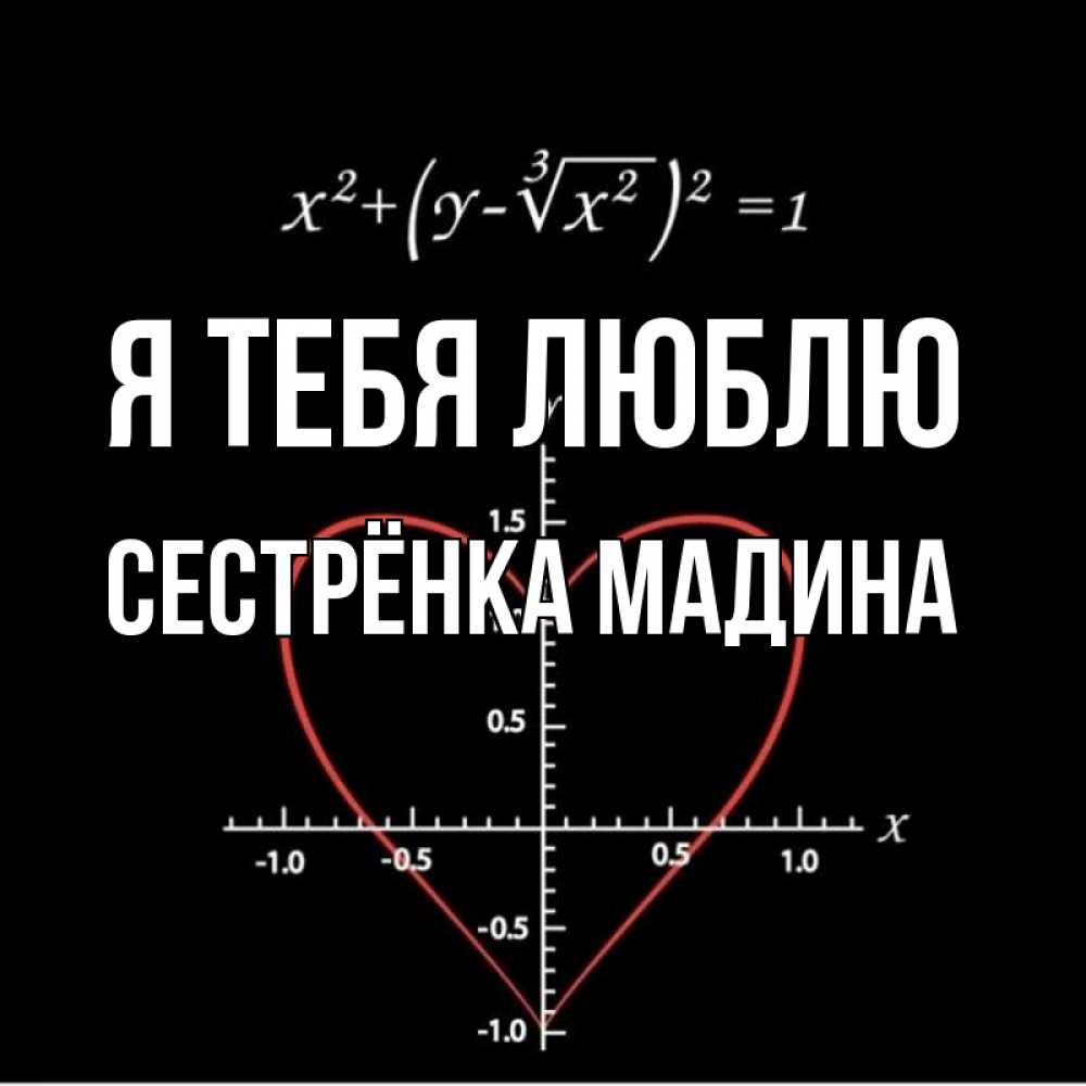 Открытка на каждый день с именем, Сестрёнка-Мадина Я тебя люблю сердечная формула Прикольная открытка с пожеланием онлайн скачать бесплатно 