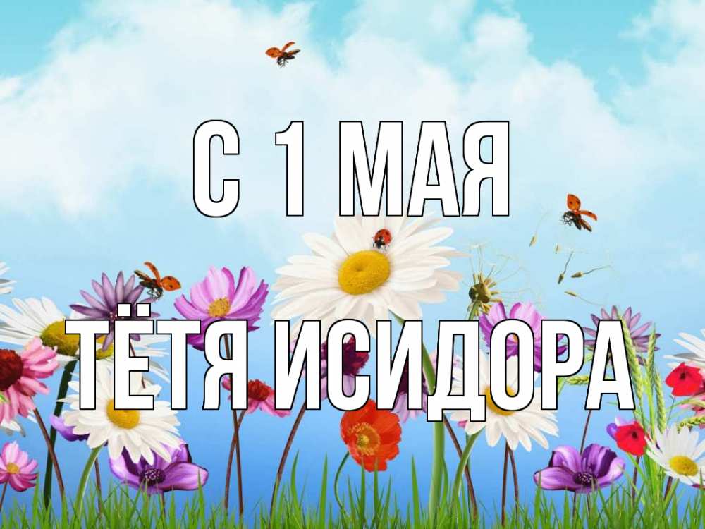 Открытка на каждый день с именем, Тётя-Исидора С 1 мая С 1 мая Прикольная открытка с пожеланием онлайн скачать бесплатно 