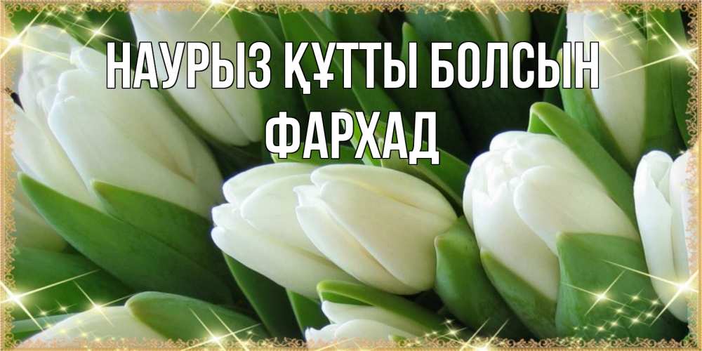 Открытка на каждый день с именем, Фархад Наурыз құтты болсын поздравляем с наурызом Прикольная открытка с пожеланием онлайн скачать бесплатно 