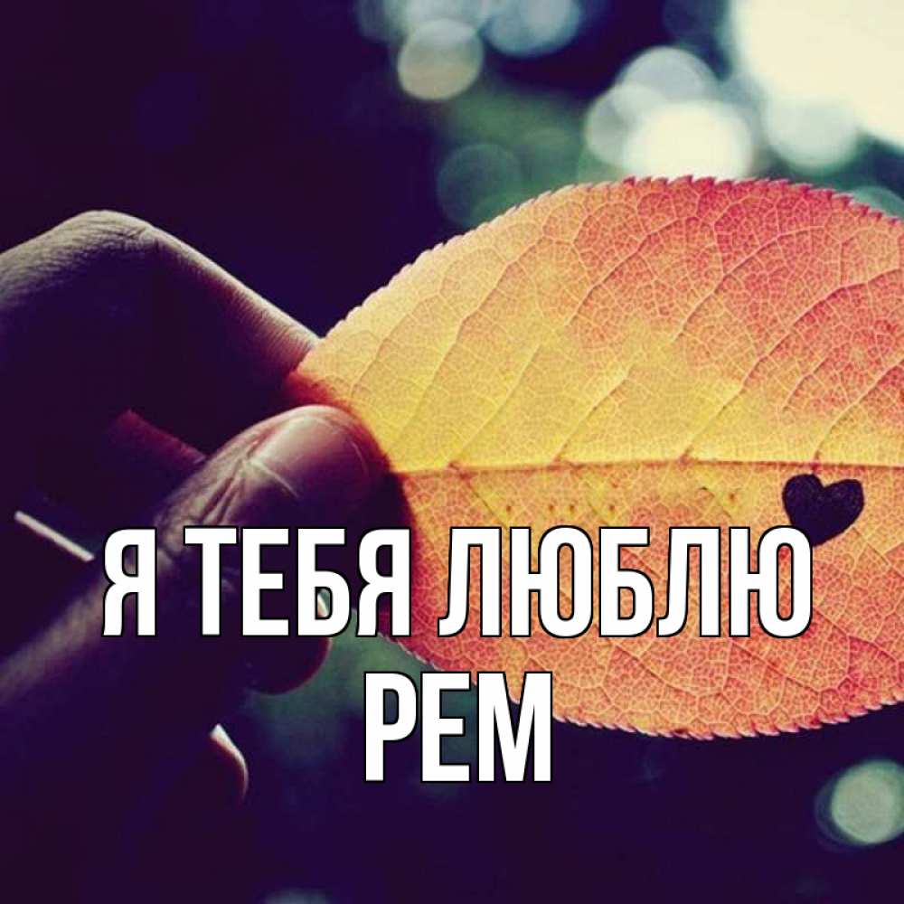 Открытка на каждый день с именем, Рем Я тебя люблю держу лист Прикольная открытка с пожеланием онлайн скачать бесплатно 