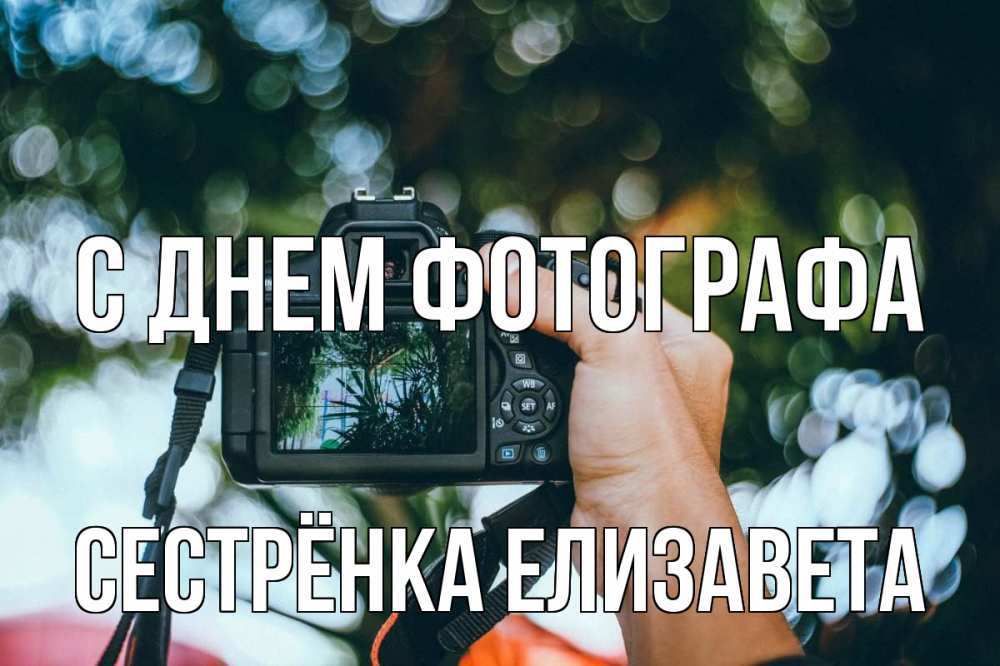 Открытка на каждый день с именем, Сестрёнка-Елизавета С днем фотографа с днем фотографа Прикольная открытка с пожеланием онлайн скачать бесплатно 
