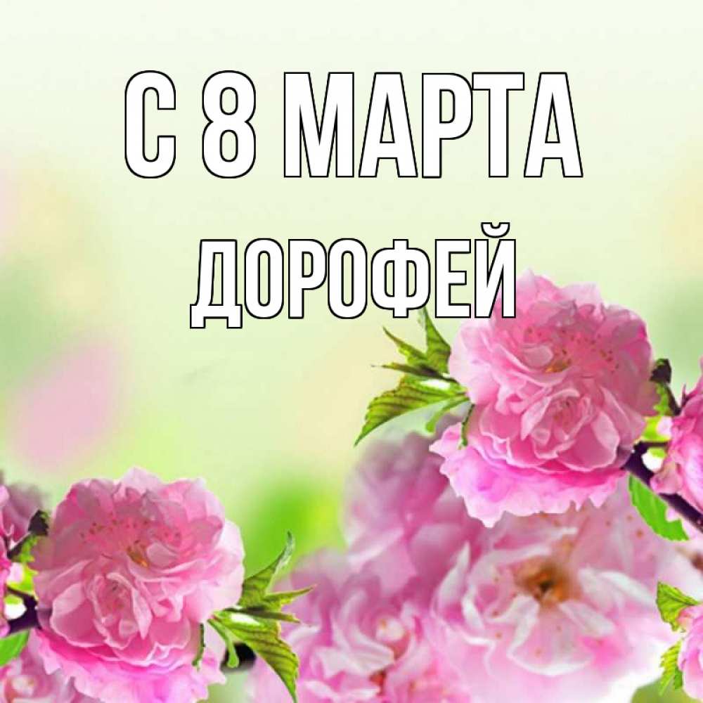 Открытка на каждый день с именем, Дорофей С 8 МАРТА цветы Прикольная открытка с пожеланием онлайн скачать бесплатно 