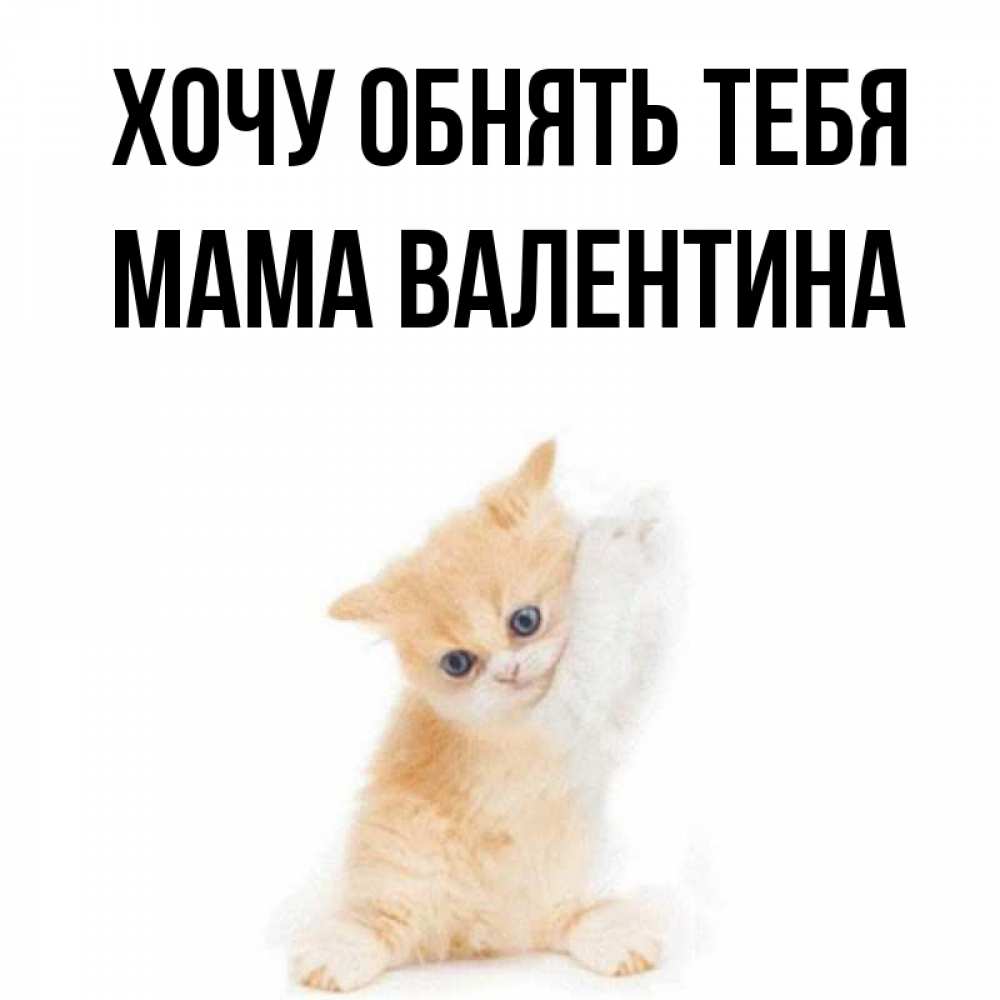 Открытка на каждый день с именем, Мама-Валентина Хочу обнять тебя я хочу очень скорее обнимаешек Прикольная открытка с пожеланием онлайн скачать бесплатно 