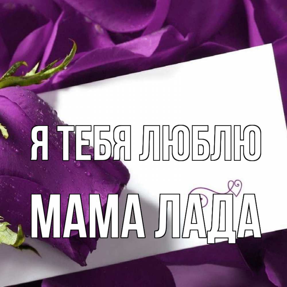 Открытка на каждый день с именем, Мама-Лада Я тебя люблю роза Прикольная открытка с пожеланием онлайн скачать бесплатно 