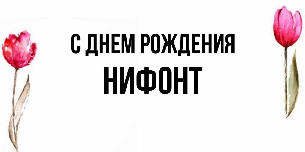 Открытка на каждый день с именем, Нифонт С днем рождения открытки акварелью с цветами Прикольная открытка с пожеланием онлайн скачать бесплатно 