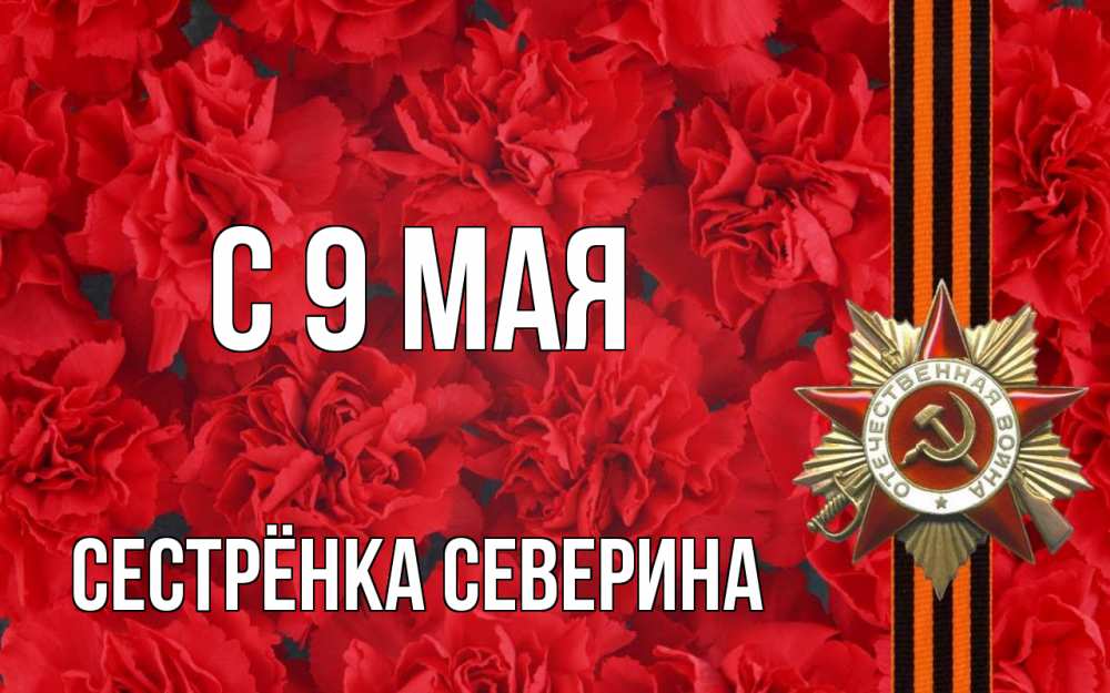 Открытка на каждый день с именем, Сестрёнка-Северина С 9 мая 9 мая Прикольная открытка с пожеланием онлайн скачать бесплатно 
