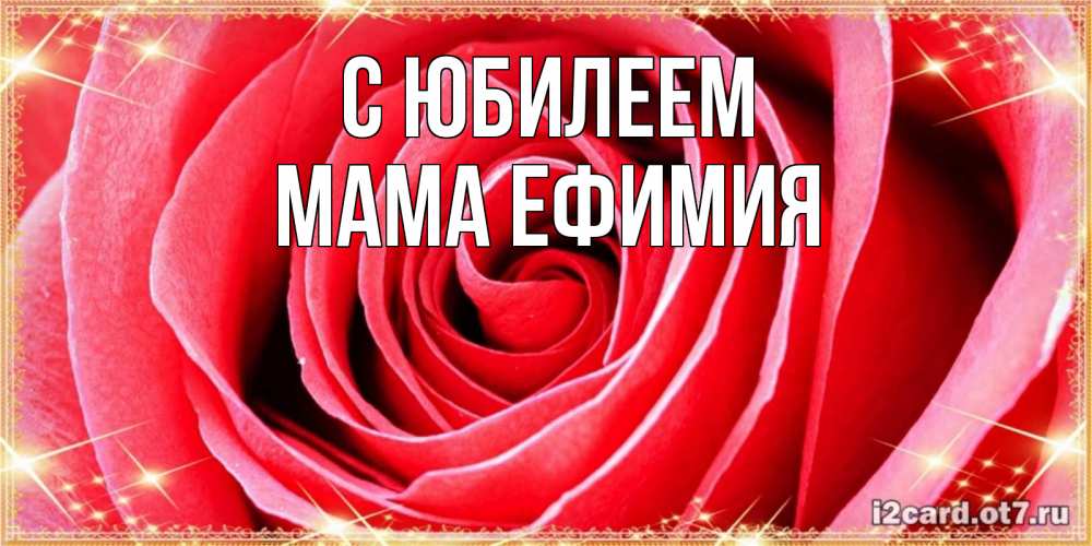 Открытка на каждый день с именем, Мама-Ефимия С юбилеем розовая роза очень крупный бутон Прикольная открытка с пожеланием онлайн скачать бесплатно 