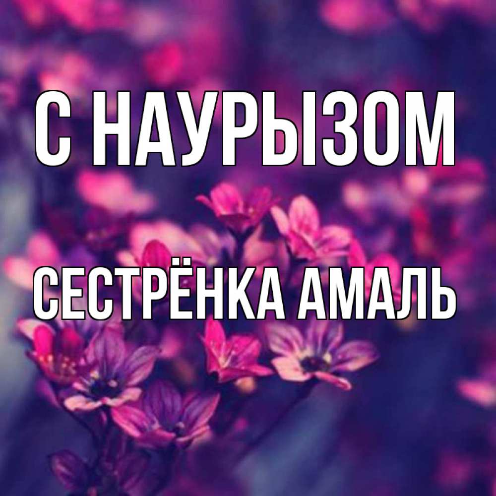 Открытка на каждый день с именем, Сестрёнка-Амаль С наурызом небольшие цветы 1 Прикольная открытка с пожеланием онлайн скачать бесплатно 