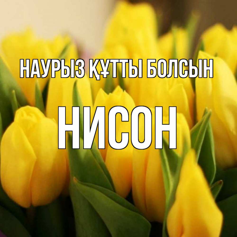 Открытка на каждый день с именем, Нисон Наурыз құтты болсын цветы Прикольная открытка с пожеланием онлайн скачать бесплатно 