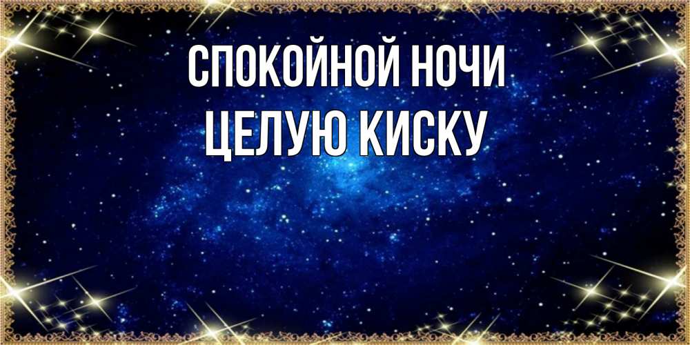 Открытка на каждый день с именем, целую-киску Спокойной ночи открытки перед сном Прикольная открытка с пожеланием онлайн скачать бесплатно 