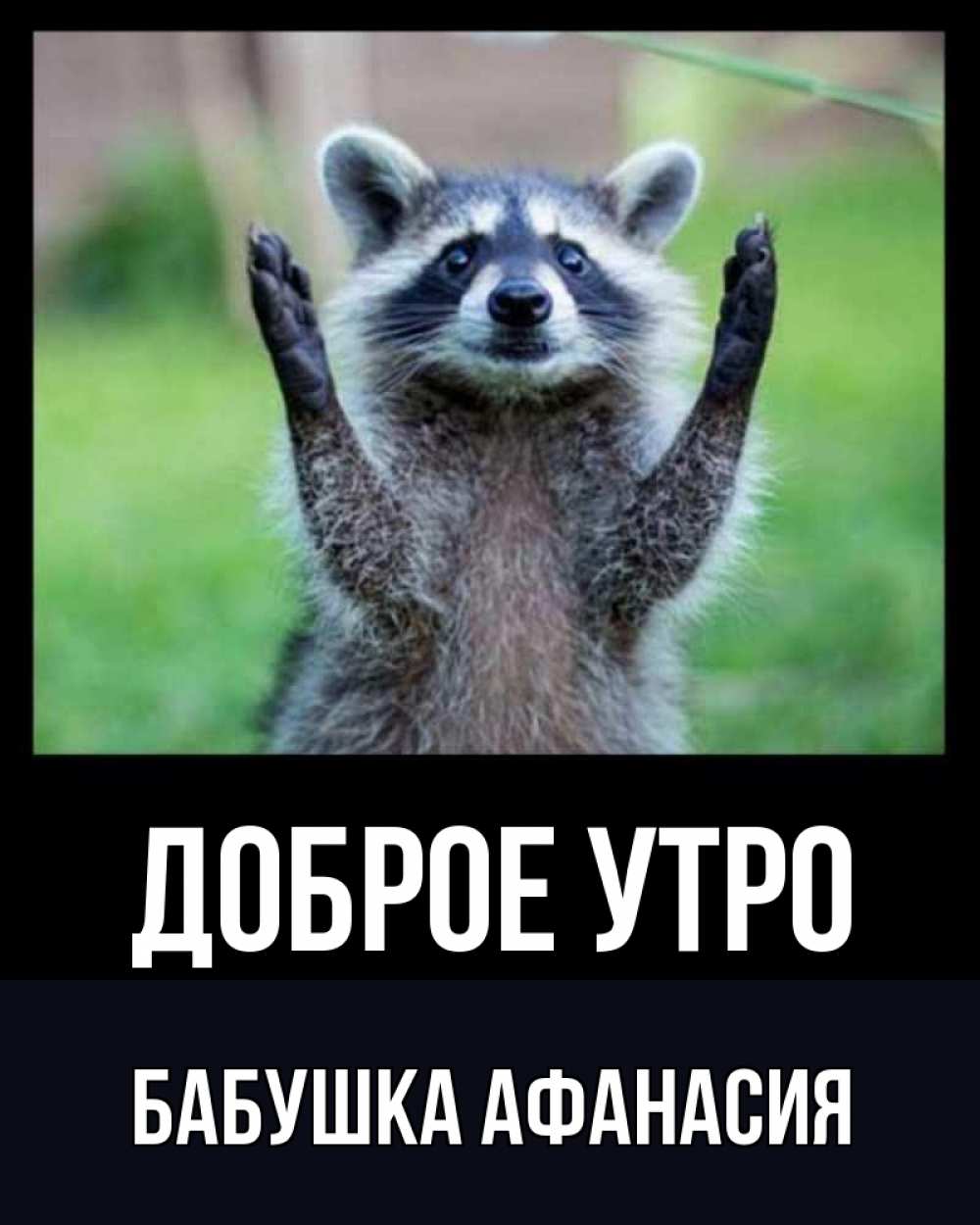 Открытка на каждый день с именем, Бабушка-Афанасия Доброе утро хорошее настроение утречком Прикольная открытка с пожеланием онлайн скачать бесплатно 