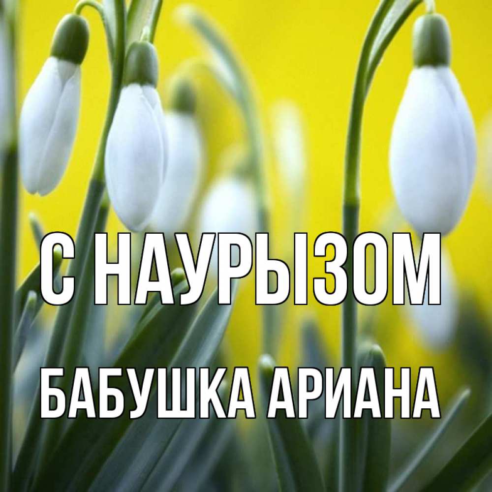 Открытка на каждый день с именем, Бабушка-Ариана С наурызом весенние цветы Прикольная открытка с пожеланием онлайн скачать бесплатно 