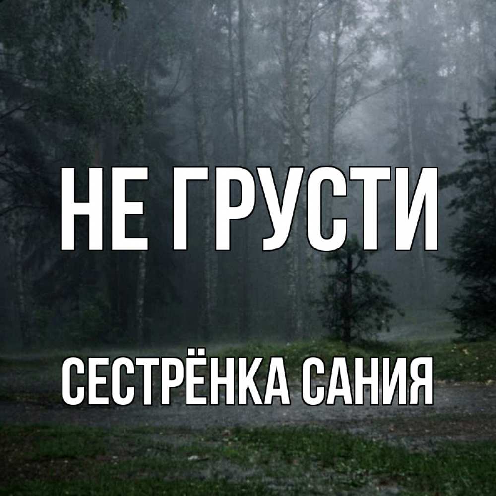 Открытка на каждый день с именем, Сестрёнка-Сания Не грусти осень Прикольная открытка с пожеланием онлайн скачать бесплатно 