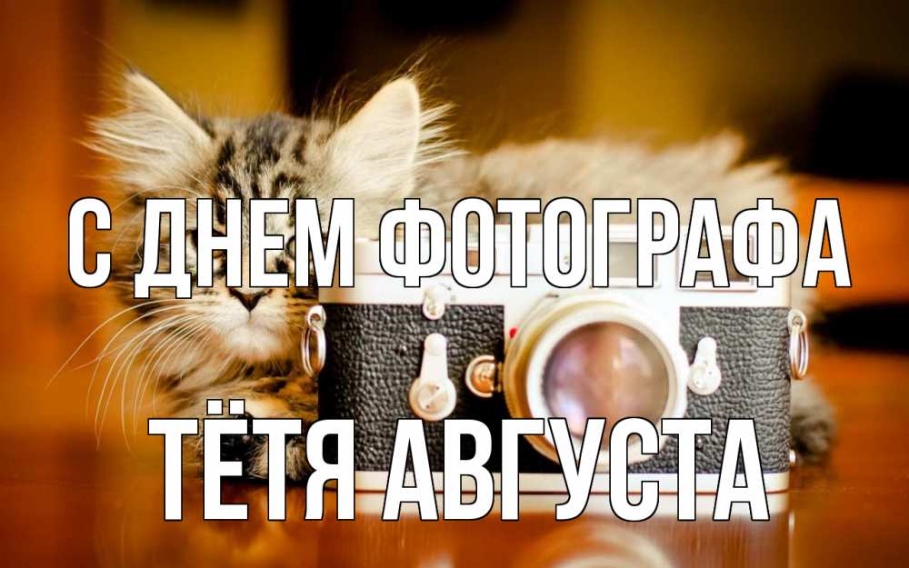 Открытка на каждый день с именем, Тётя-Августа С днем фотографа с днем фотографа Прикольная открытка с пожеланием онлайн скачать бесплатно 