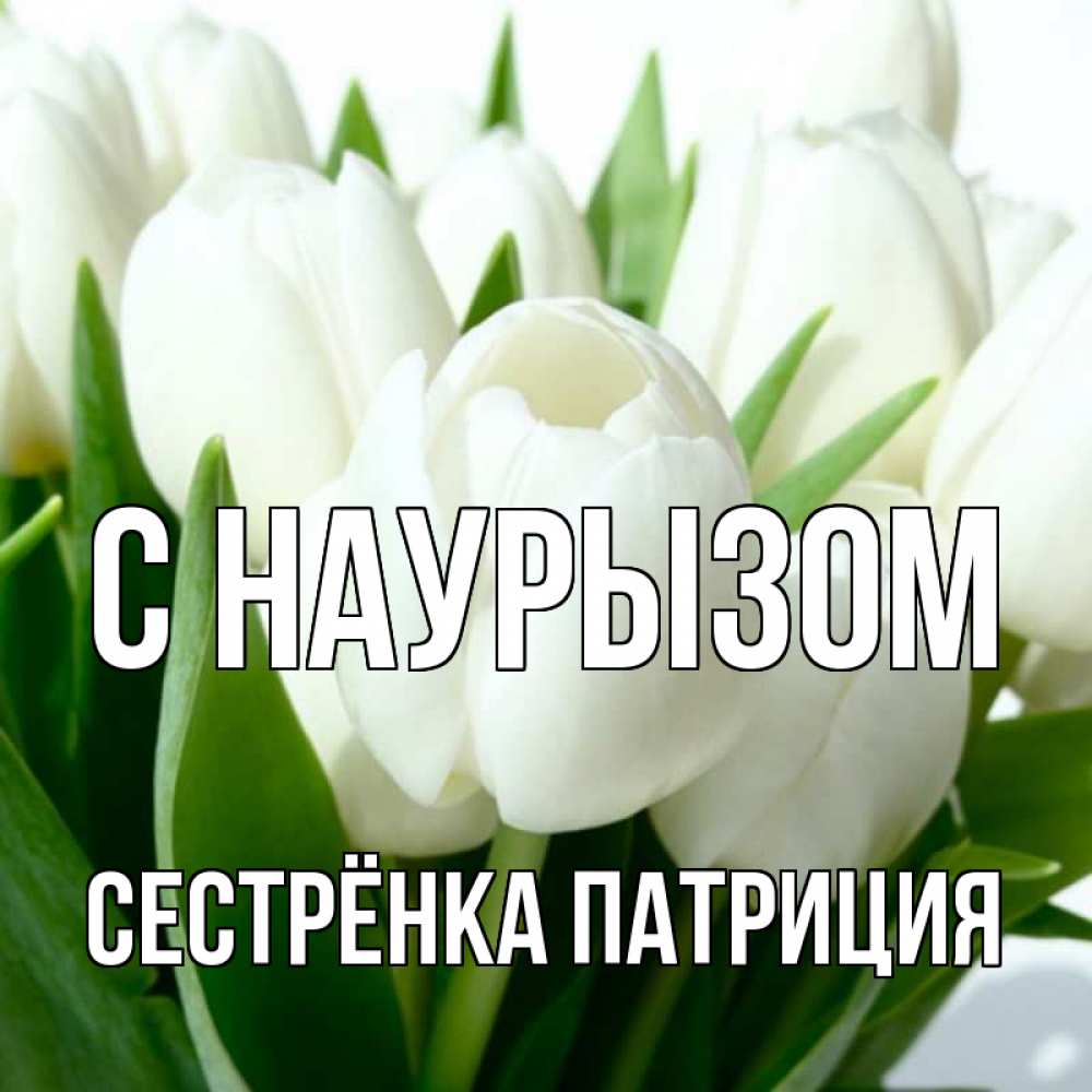 Открытка на каждый день с именем, Сестрёнка-Патриция С наурызом цветы Прикольная открытка с пожеланием онлайн скачать бесплатно 