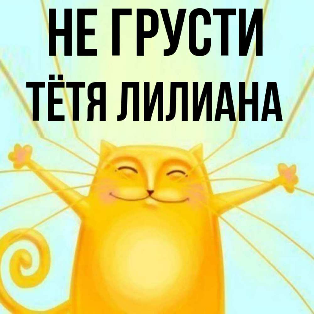 Открытка на каждый день с именем, Тётя-Лилиана Не грусти обнимашки усатые Прикольная открытка с пожеланием онлайн скачать бесплатно 