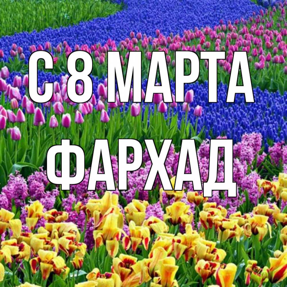 Открытка на каждый день с именем, Фархад С 8 МАРТА цветы Прикольная открытка с пожеланием онлайн скачать бесплатно 