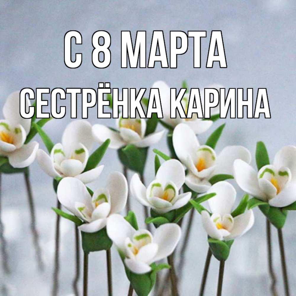 Картинка С 8 МАРТА, Сестрёнка Карина