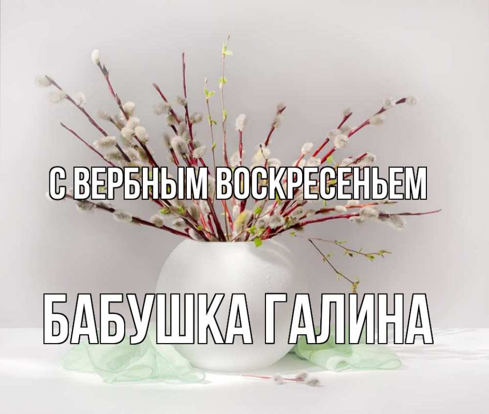 Открытка на каждый день с именем, Бабушка-Галина С вербным воскресеньем верба Прикольная открытка с пожеланием онлайн скачать бесплатно 