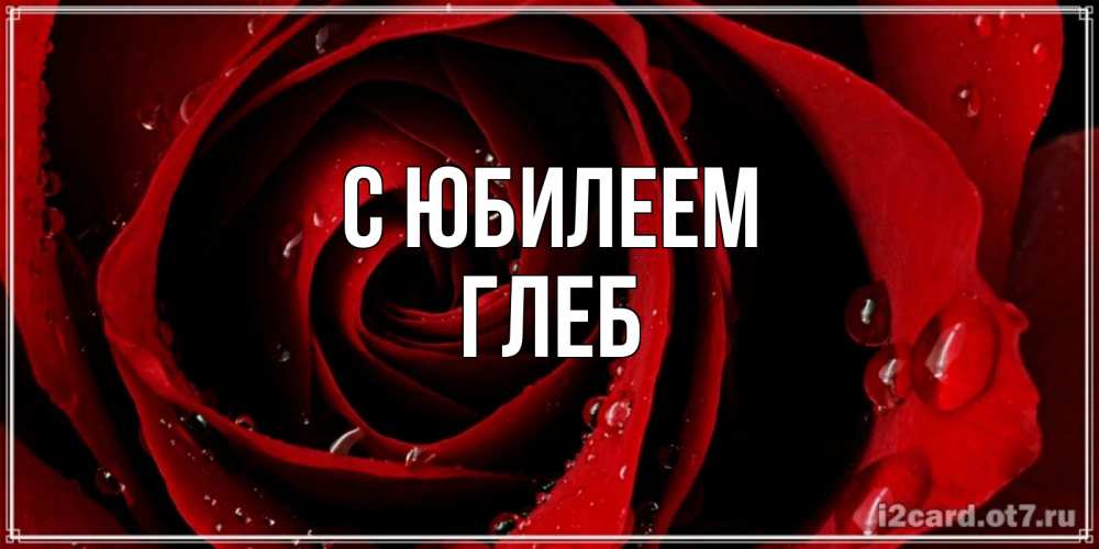 Открытка на каждый день с именем, Глеб С юбилеем крупная бордовая роза Прикольная открытка с пожеланием онлайн скачать бесплатно 