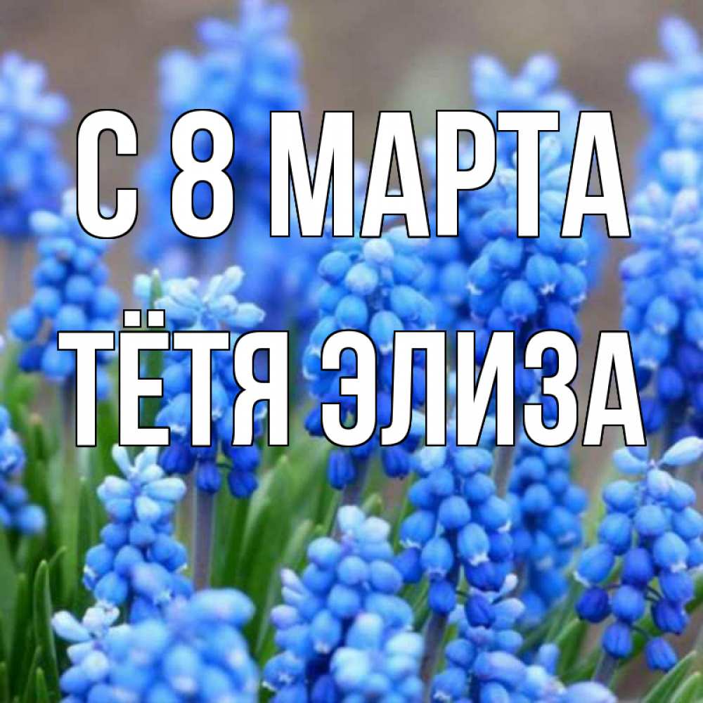 Открытка на каждый день с именем, Тётя-Элиза С 8 МАРТА Поздравительная открытка для женщин с цветами на праздничную дату Прикольная открытка с пожеланием онлайн скачать бесплатно 