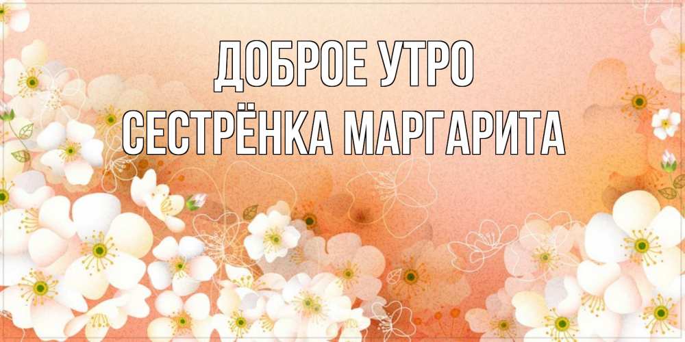 Открытка на каждый день с именем, Сестрёнка-Маргарита Доброе утро доброе утро с цветами Прикольная открытка с пожеланием онлайн скачать бесплатно 