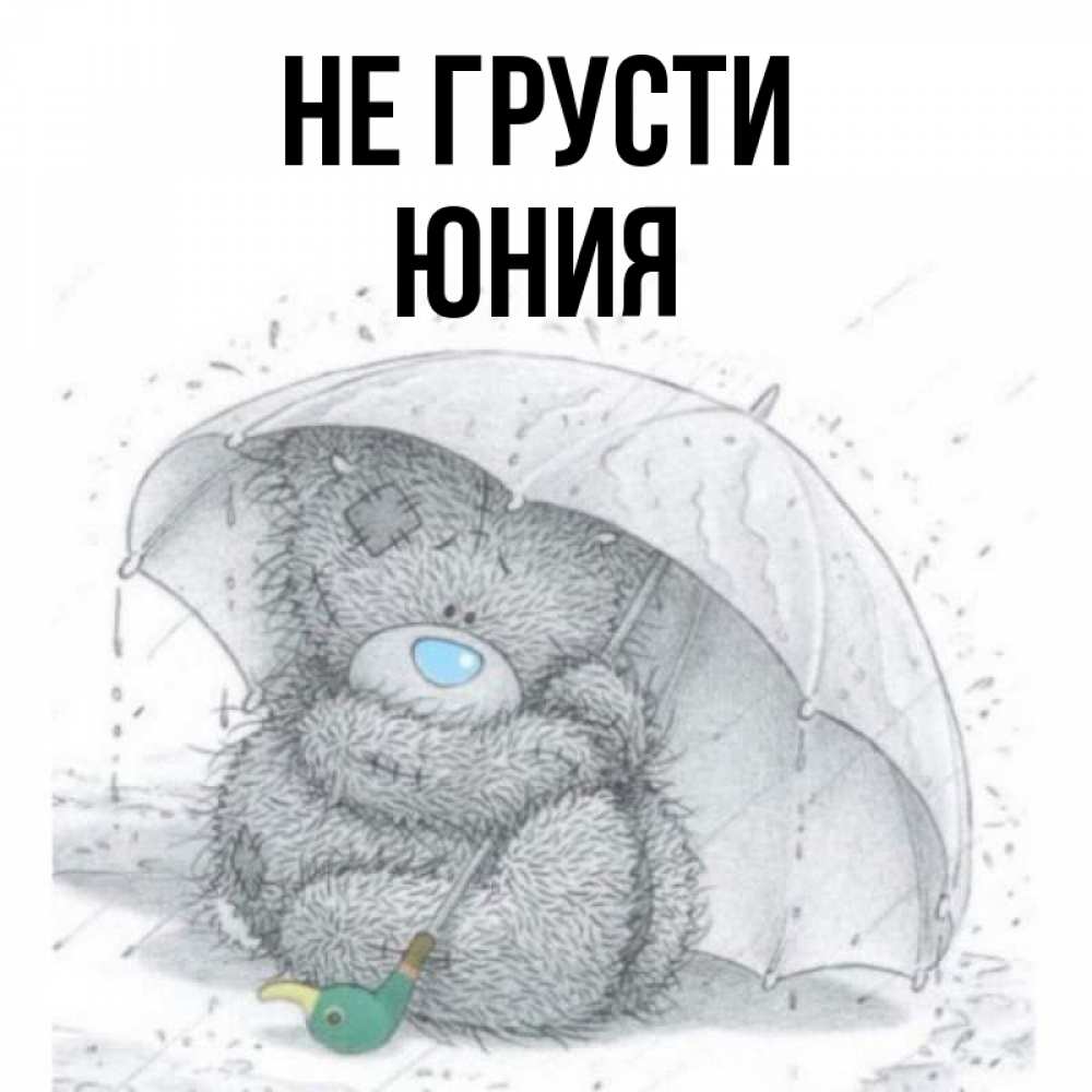 Открытка на каждый день с именем, Юния Не грусти спасите мишку Тедди Прикольная открытка с пожеланием онлайн скачать бесплатно 