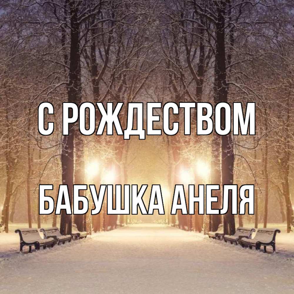 Открытка на каждый день с именем, Бабушка-Анеля С рождеством зима, парк, фонарь, лес Прикольная открытка с пожеланием онлайн скачать бесплатно 