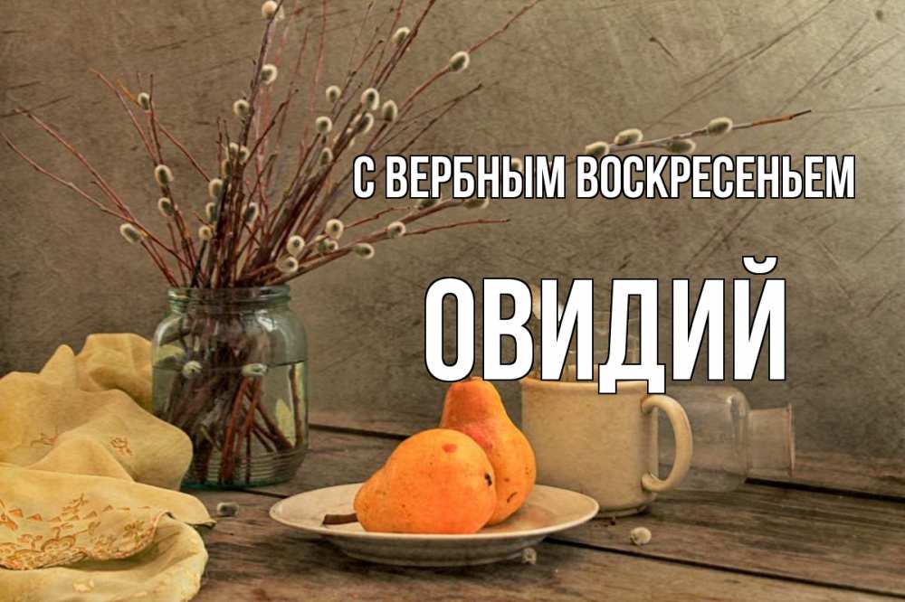 Открытка на каждый день с именем, Овидий С вербным воскресеньем верба Прикольная открытка с пожеланием онлайн скачать бесплатно 