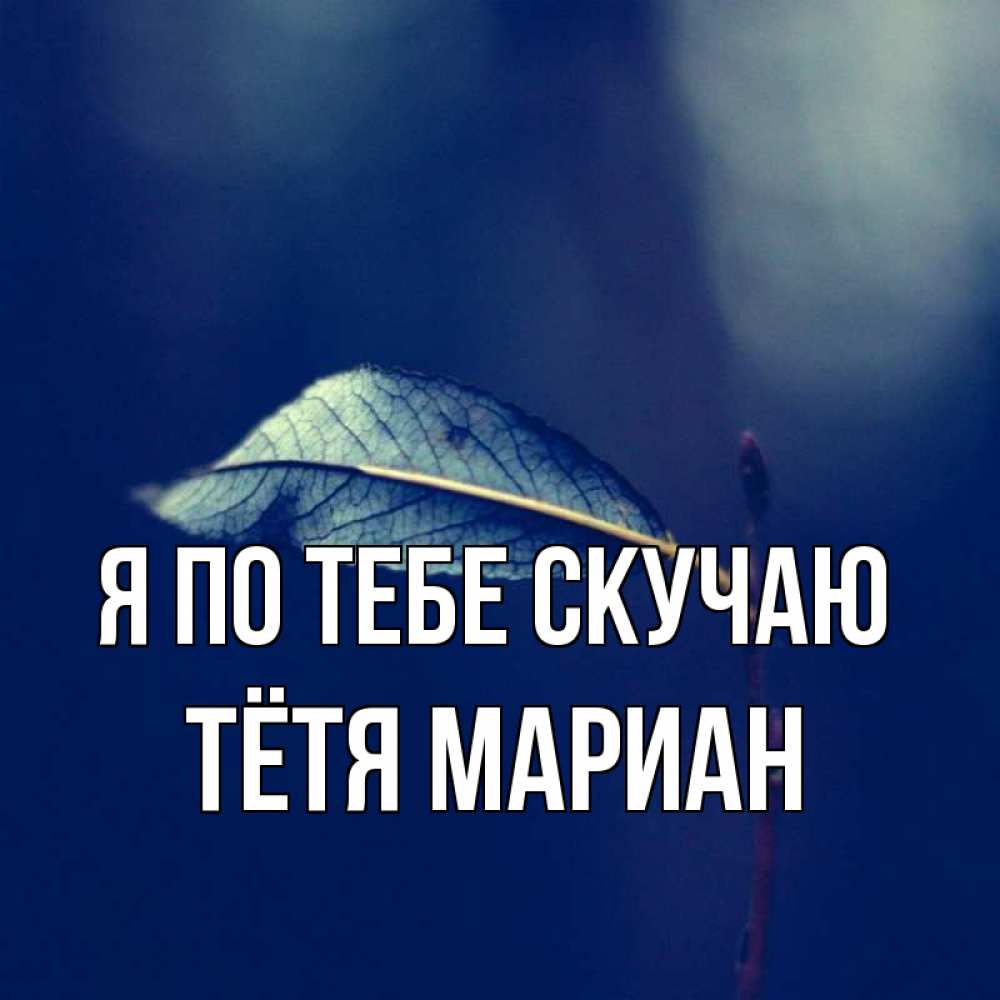 Открытка на каждый день с именем, Тётя-Мариан Я по тебе скучаю одна ветка 1 Прикольная открытка с пожеланием онлайн скачать бесплатно 