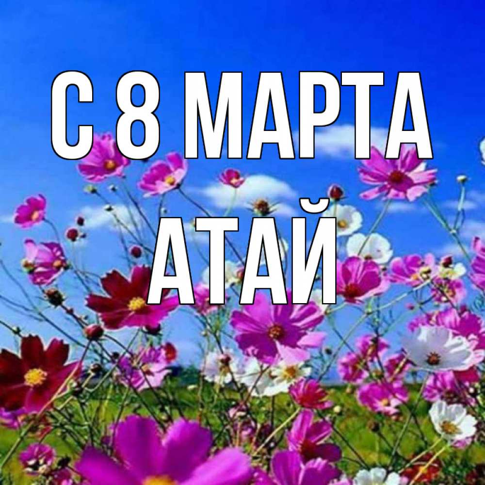 Открытка с именем, Атай, С 8 МАРТА