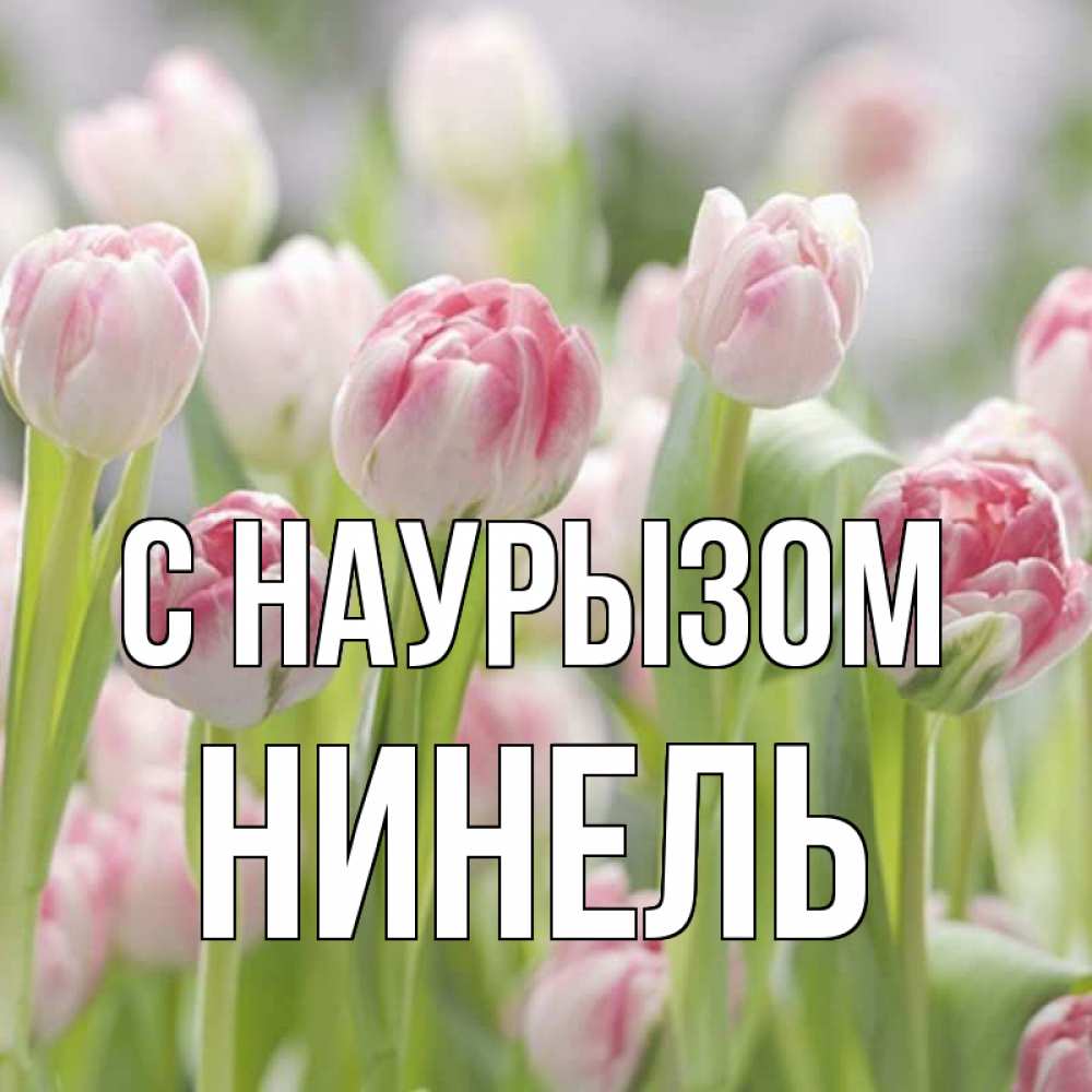 Открытка на каждый день с именем, Нинель С наурызом цветы Прикольная открытка с пожеланием онлайн скачать бесплатно 