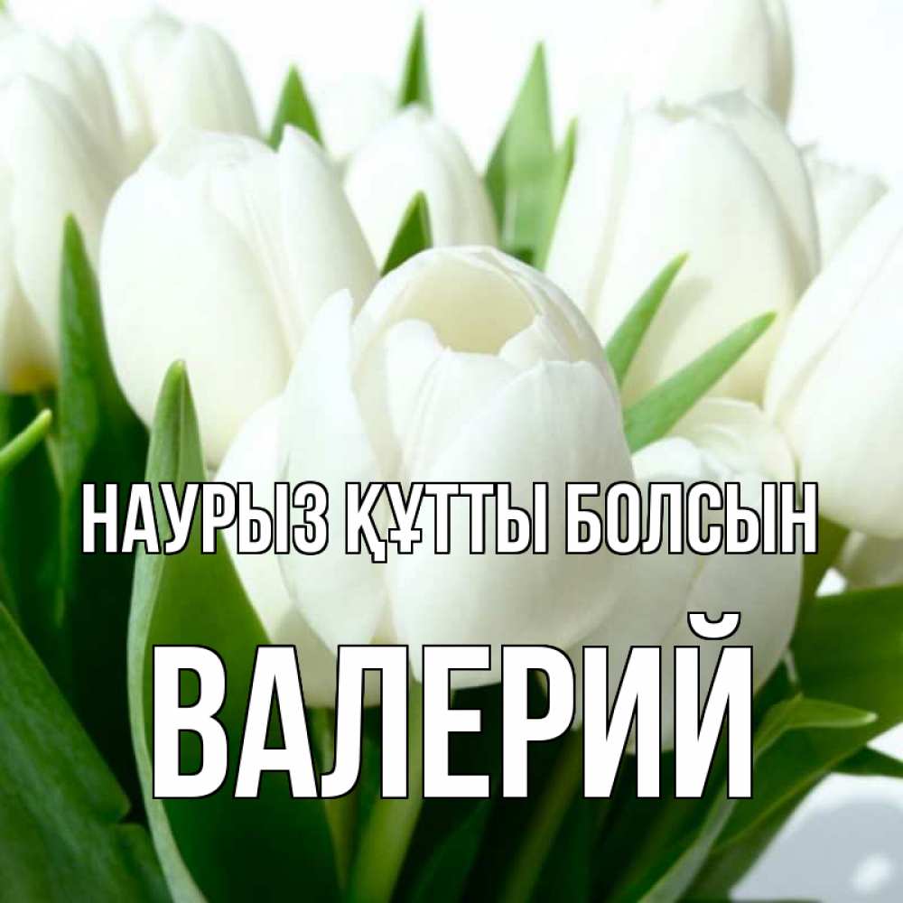 Открытка на каждый день с именем, Валерий Наурыз құтты болсын цветы Прикольная открытка с пожеланием онлайн скачать бесплатно 