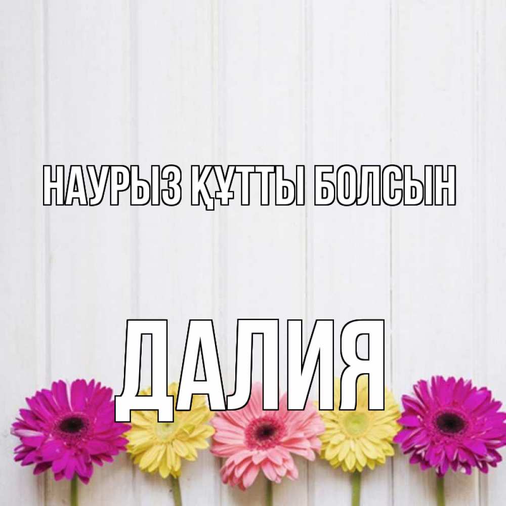Открытка на каждый день с именем, Далия Наурыз құтты болсын женщинам 1 Прикольная открытка с пожеланием онлайн скачать бесплатно 