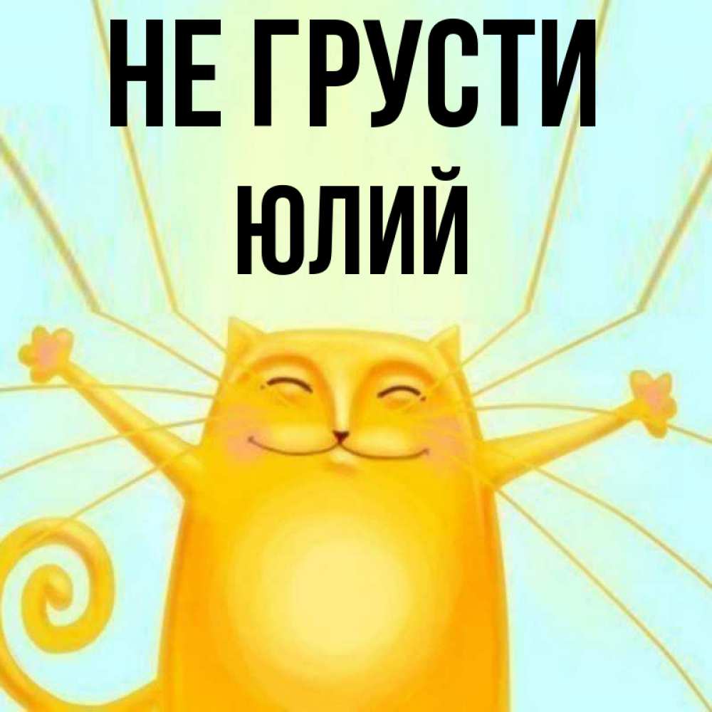 Открытка на каждый день с именем, Юлий Не грусти обнимашки усатые Прикольная открытка с пожеланием онлайн скачать бесплатно 