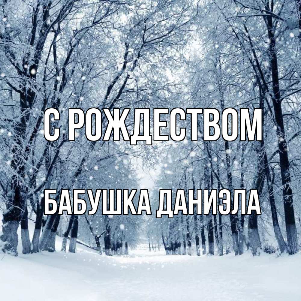 Открытка на каждый день с именем, Бабушка-Даниэла С рождеством снег, лес, парк Прикольная открытка с пожеланием онлайн скачать бесплатно 