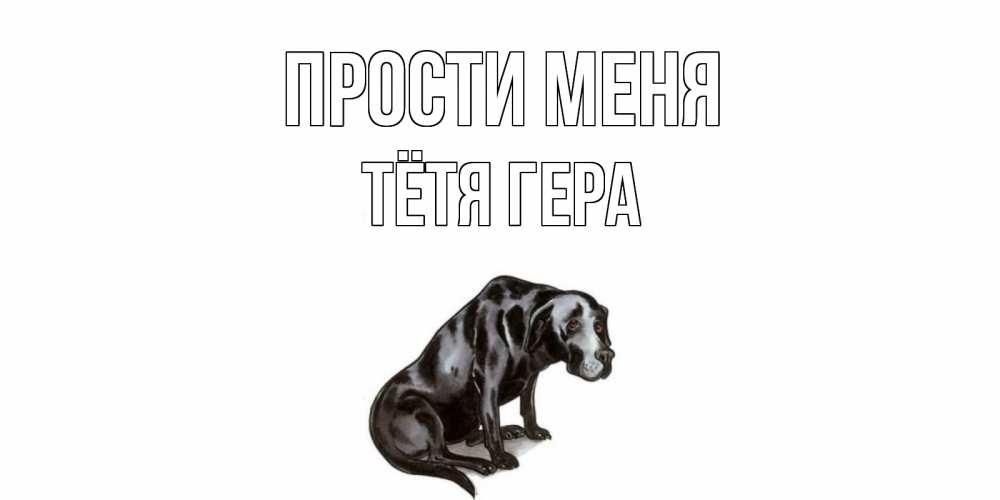 Открытка на каждый день с именем, Тётя-Гера Прости меня грустная собака на открытке с подписью прости меня Прикольная открытка с пожеланием онлайн скачать бесплатно 